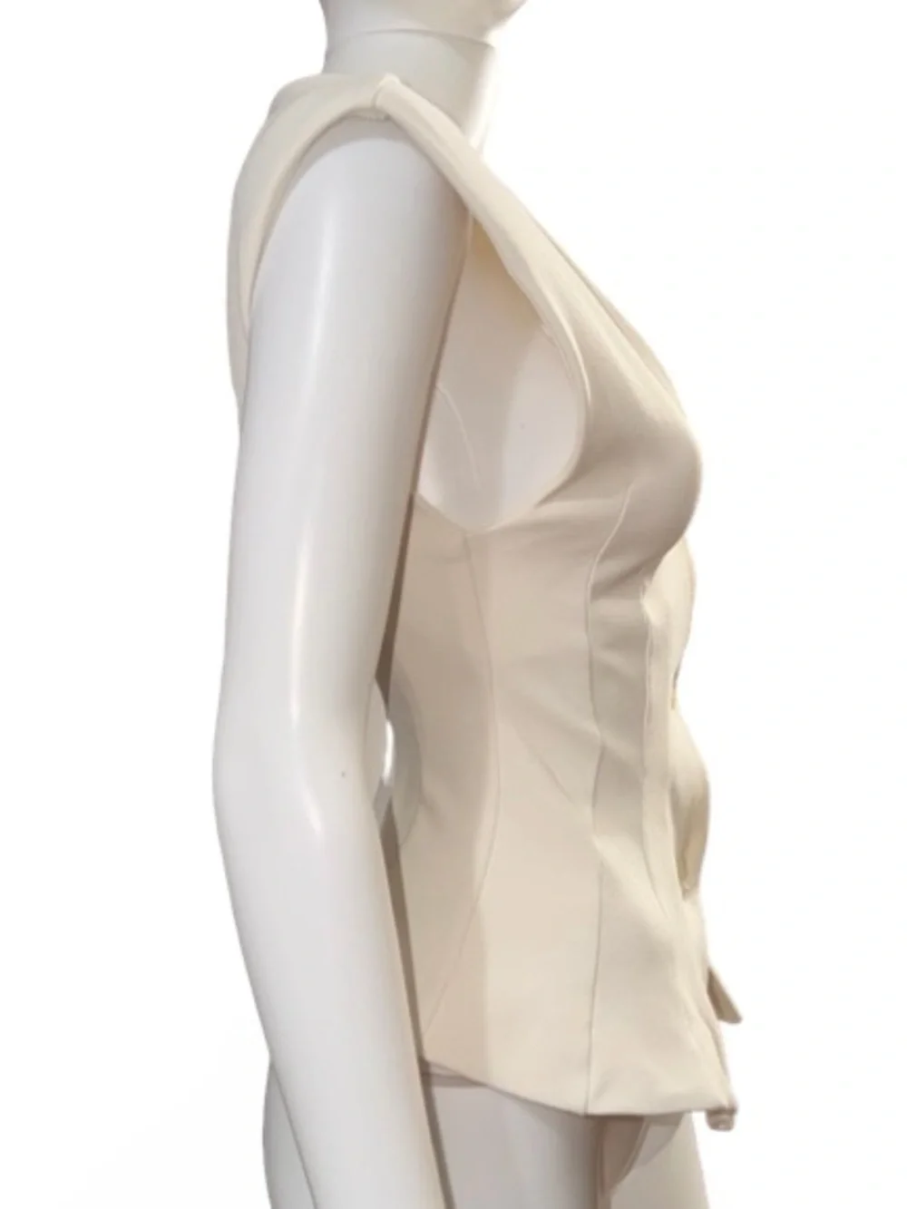 NWT Zara ZW Collection Linen Blend Volume Vest Cream Size S
